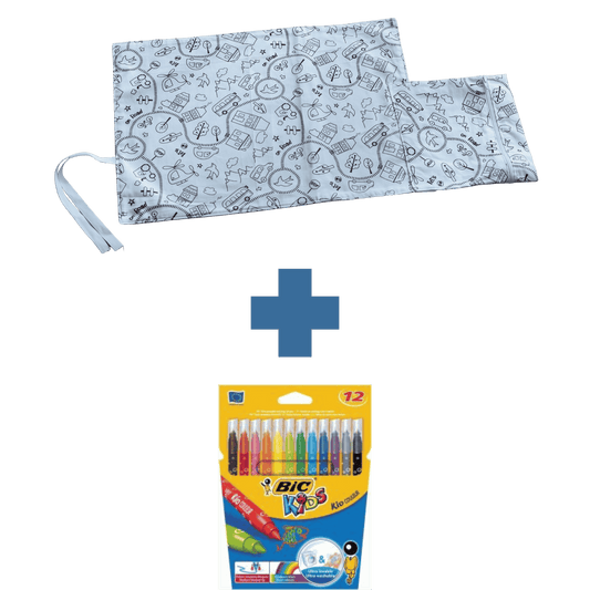 Carmakid Creativity Bundle: Follow the Path Washable Tablecloth & BIC Kids Markers